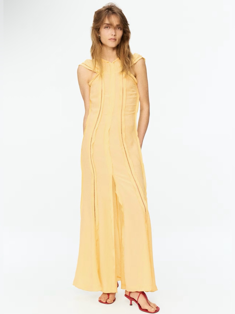 H&M STUDIO
NWT YELLOW RUFFLED OPEN-BACK DRESS SIZE SMALL